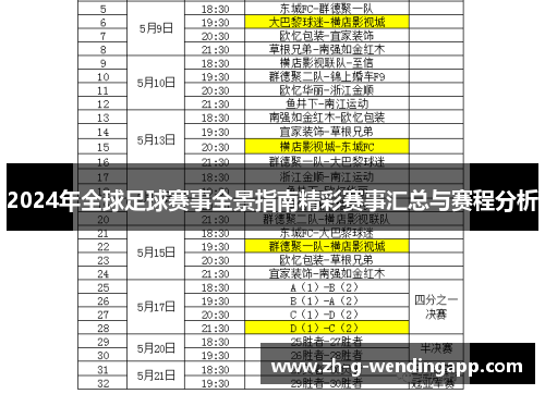 2024年全球足球赛事全景指南精彩赛事汇总与赛程分析